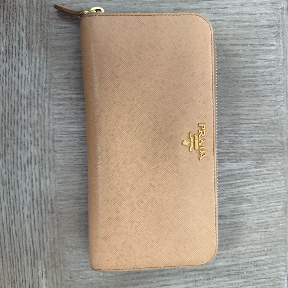 Prada Beige Saffiano Leather Wallet